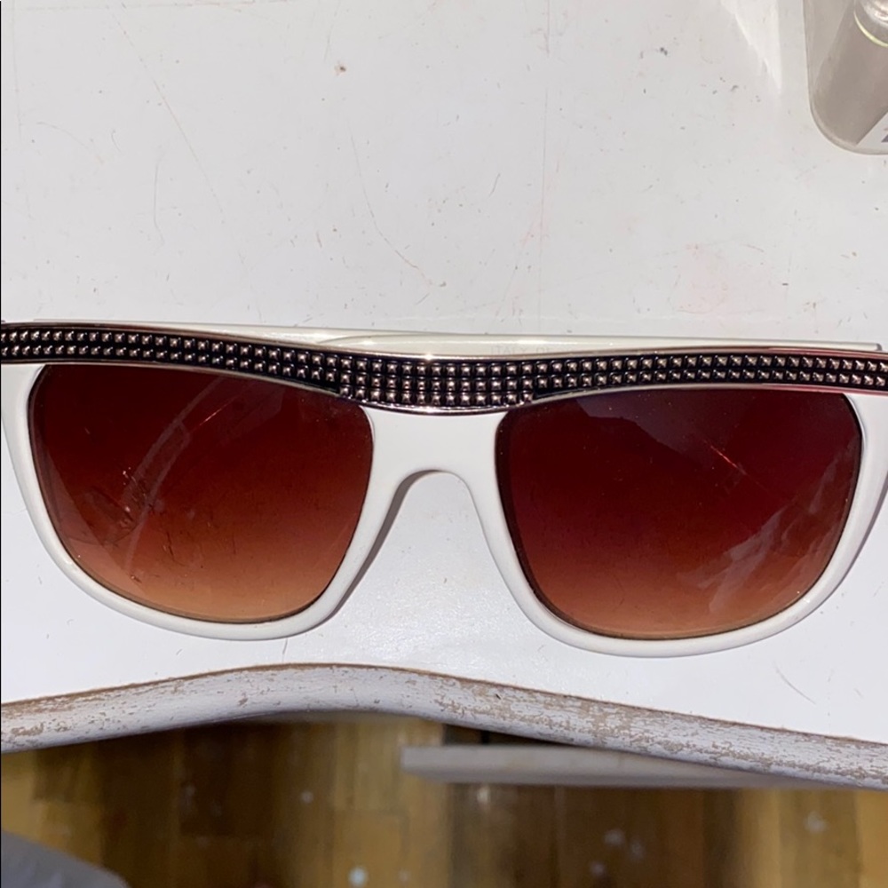 PACKAGE DEAL white and black sunglasses w gold bar